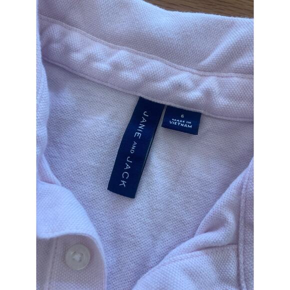 Janie and Jack Pink 100% Cotton Pique Polo Shirt Collared Age 6 Preppy Kids - Picture 3 of 6